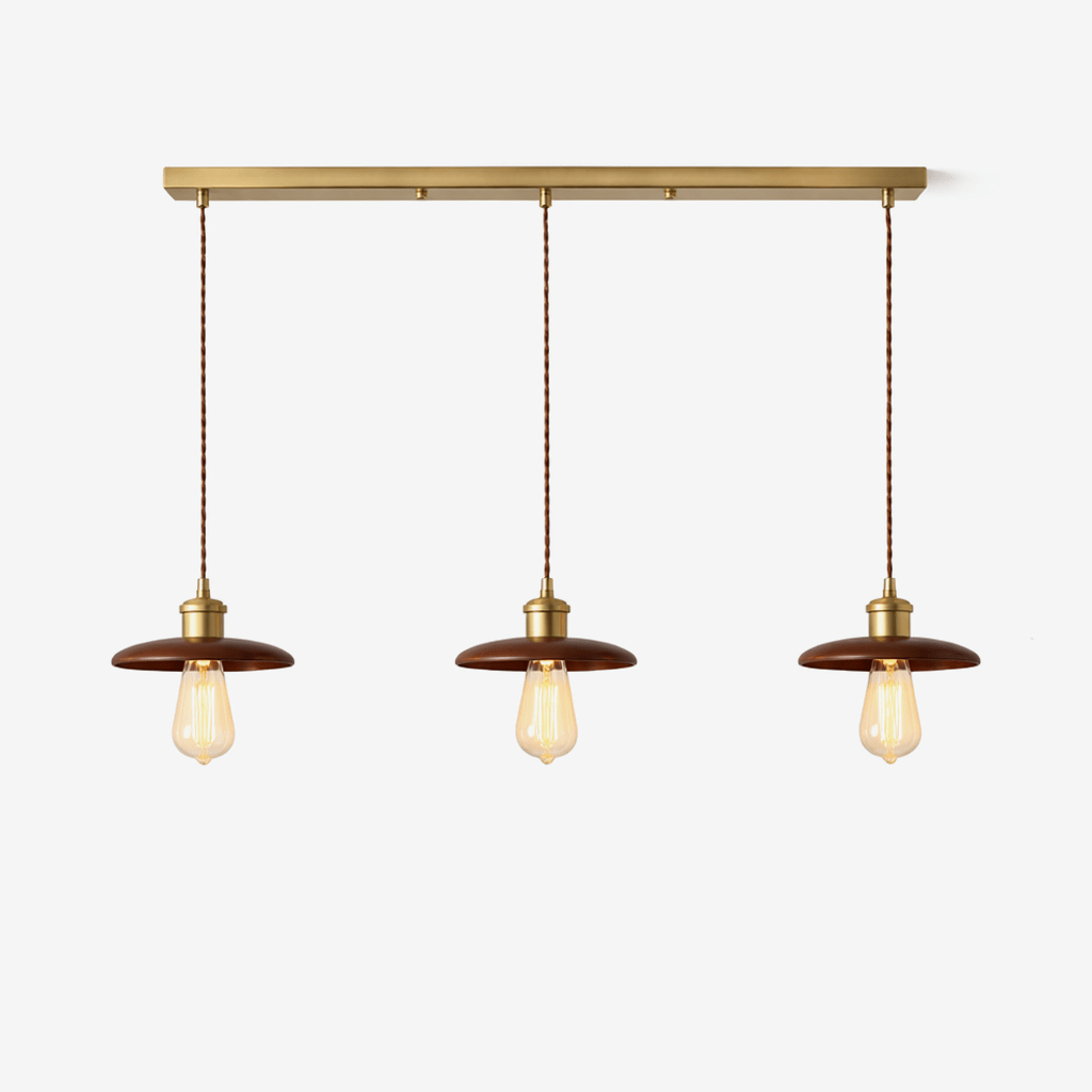 Brenton Arch Wood & Brass Pendant Light for Dining and Kitchen