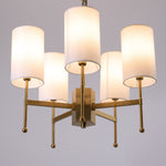 Brass Chandelier with Fabric Shades – Modern Luxury Lighting for Dining and Living Rooms