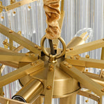 Brinicle Crystal Chandelier in Brass Finish, Modern Tiered Spiral Pendant Light