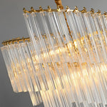 Brinicle Crystal Chandelier in Brass Finish, Modern Tiered Spiral Pendant Light