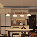 Brixton Oar Linear Pendant Light – Modern Wood & Brass Kitchen Island Lamp