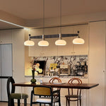 Brixton Oar Linear Pendant Light – Modern Wood & Brass Kitchen Island Lamp