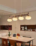 Brixton Oar Linear Pendant Light – Modern Wood & Brass Kitchen Island Lamp