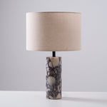 Ardena Marble Table Lamp with Linen Shade for Bedroom and Living Room