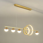 Brooklyn Double Circle LED Chandelier in Gold for Dining Room and Living Space