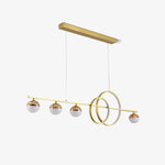 Brooklyn Double Circle LED Chandelier in Gold for Dining Room and Living Space