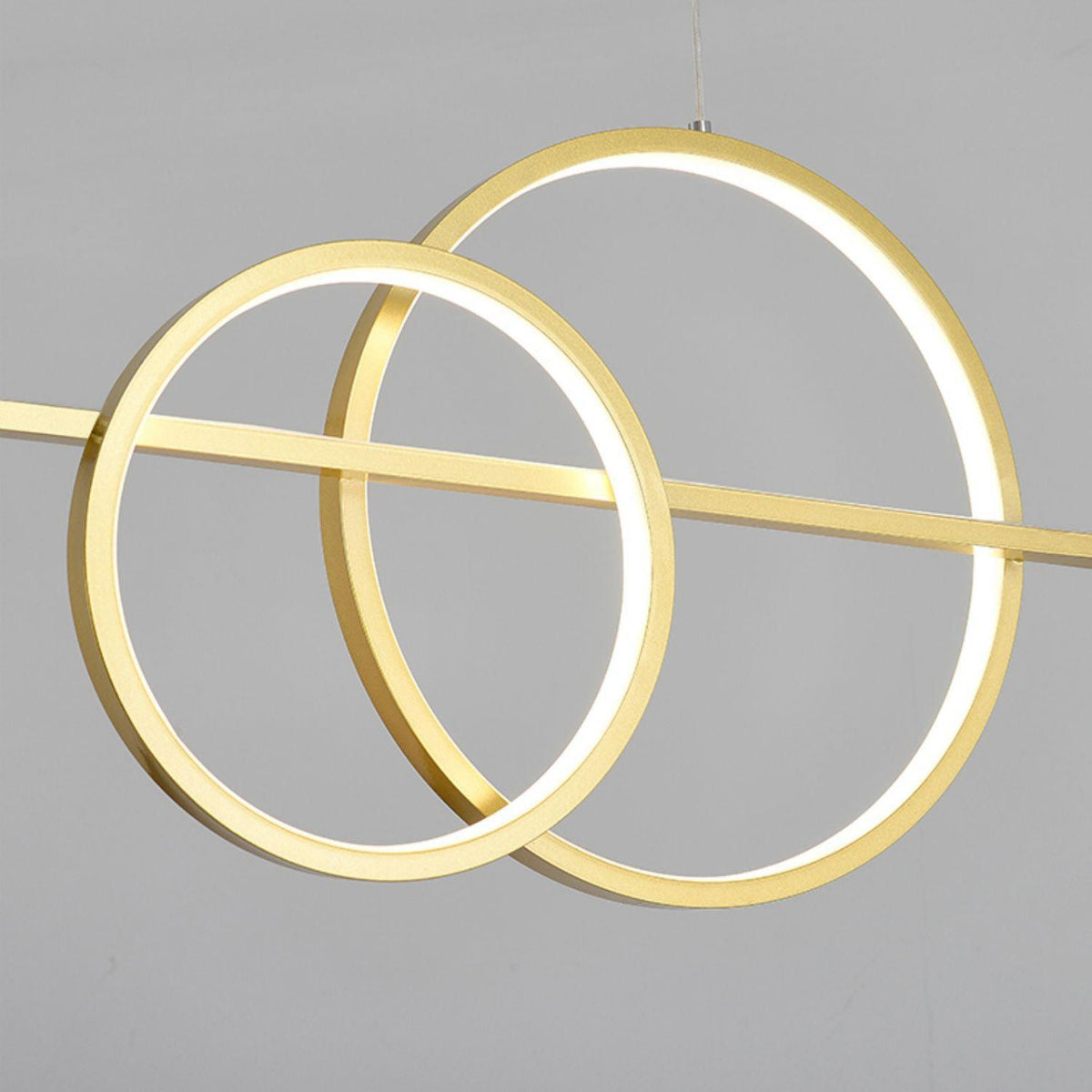 Brooklyn Double Circle LED Chandelier in Gold for Dining Room and Living Space