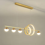 Brooklyn Double Circle LED Chandelier in Gold for Dining Room and Living Space