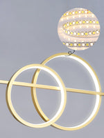 Brooklyn Double Circle LED Chandelier in Gold for Dining Room and Living Space