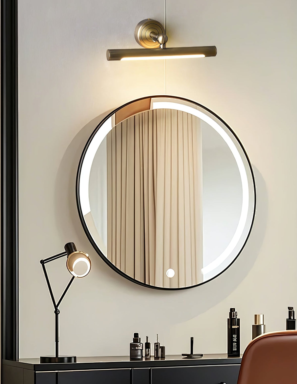 Brunelux Modern Brass LED Wall Sconce for Bathroom Vanity