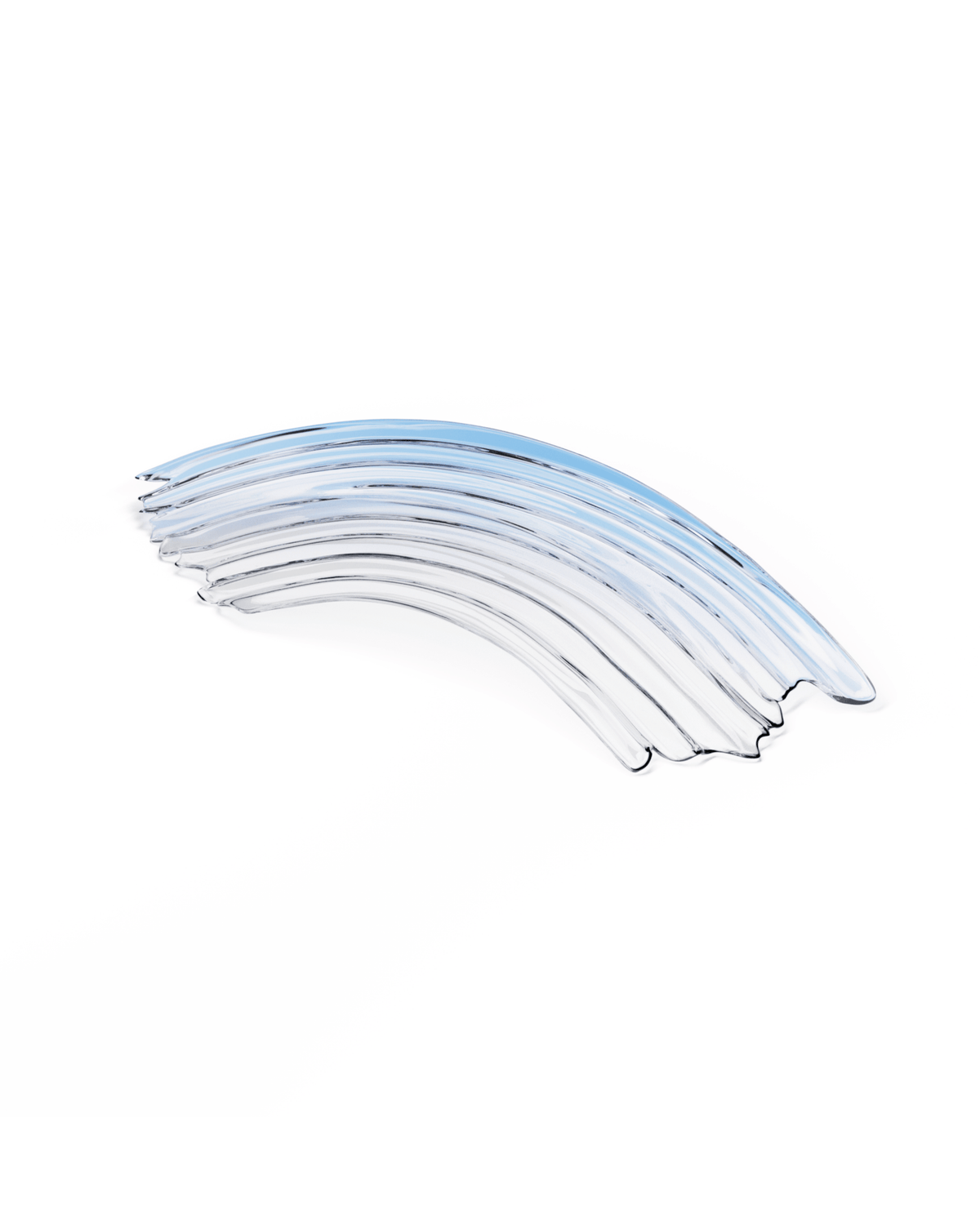 Brush Art Glass Chandelier — Sculptural Blue & Clear Glass Pendant Light