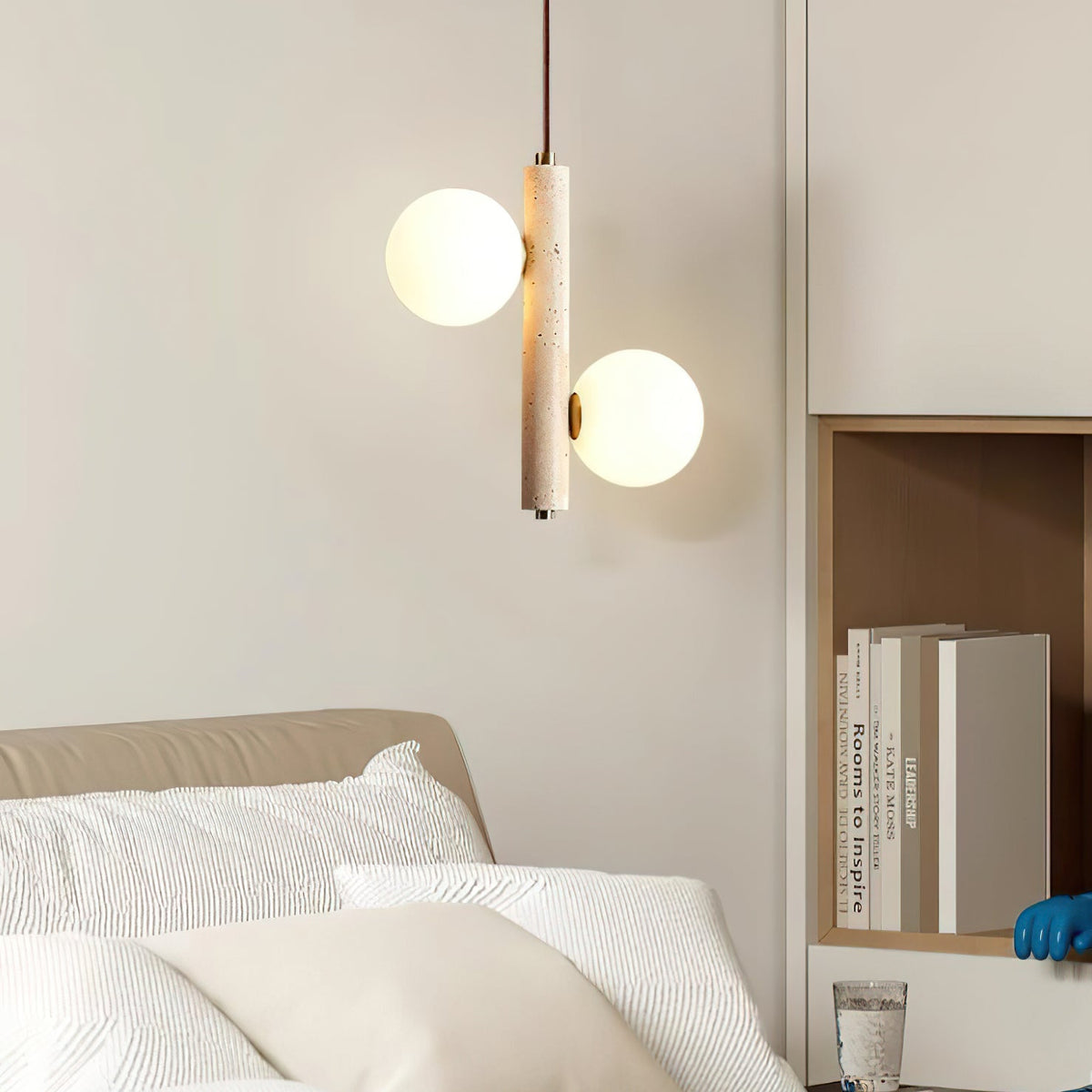 Yellow Travertine Ball Pendant Light – Modern Designer Chandelier