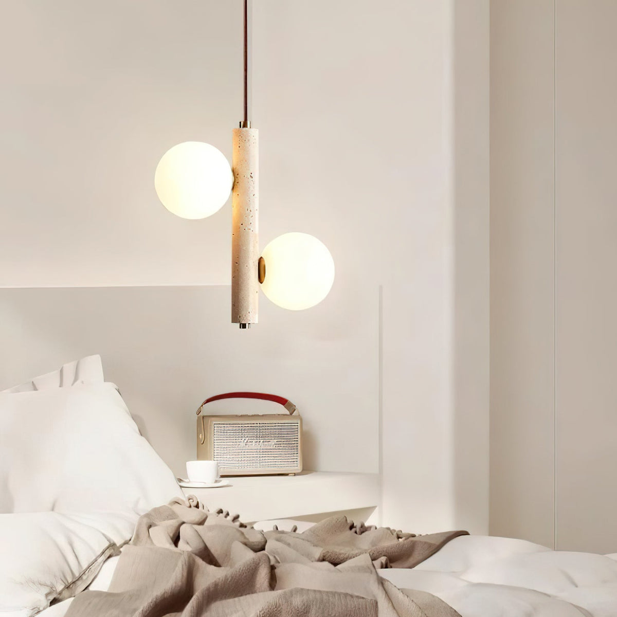 Yellow Travertine Ball Pendant Light – Modern Designer Chandelier