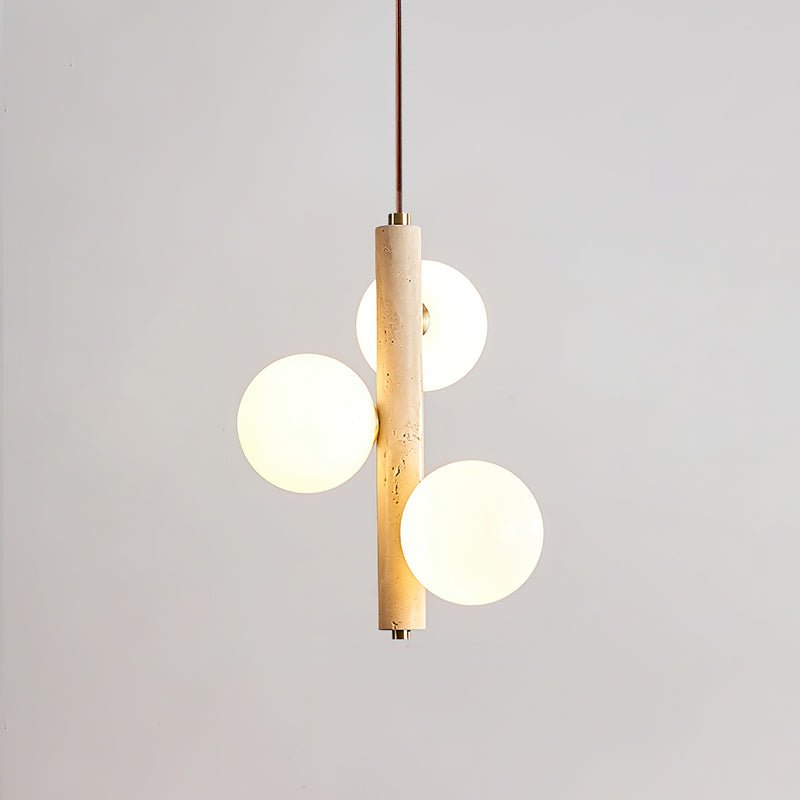 Yellow Travertine Ball Pendant Light – Modern Designer Chandelier