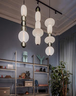 Candied Glass Combo Pendant Light – Artisan LED Multi-Shade Chandelier