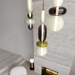 Candied Glass Combo Pendant Light – Artisan LED Multi-Shade Chandelier