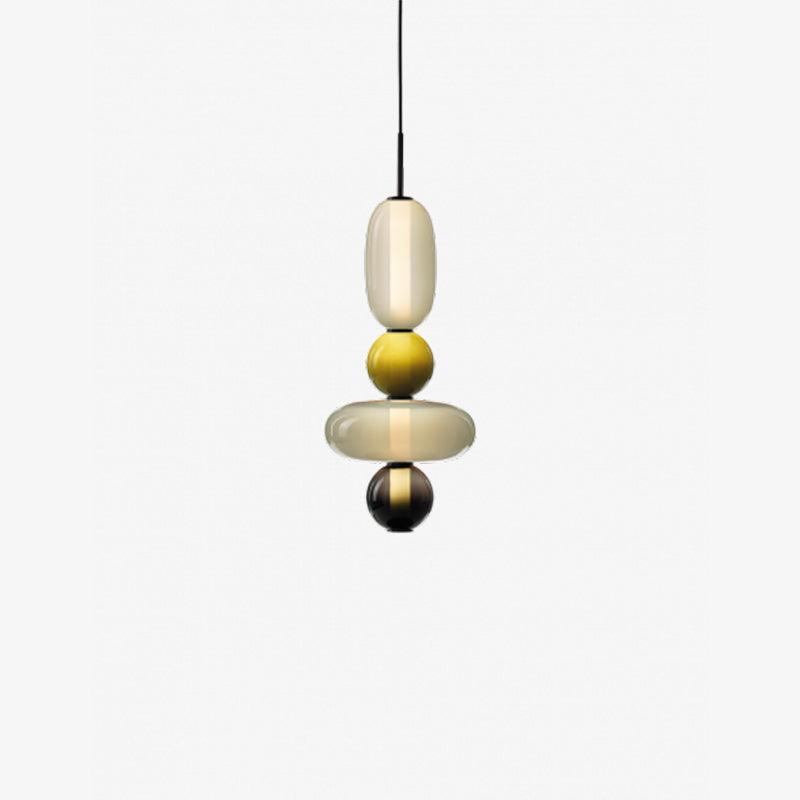 Candied Glass Combo Pendant Light – Artisan LED Multi-Shade Chandelier