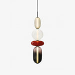 Candied Glass Combo Pendant Light – Artisan LED Multi-Shade Chandelier