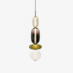 Candied Glass Combo Pendant Light – Artisan LED Multi-Shade Chandelier
