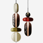 Candied Glass Combo Pendant Light – Artisan LED Multi-Shade Chandelier