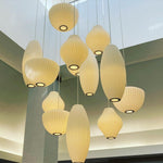 Bubble Silk Swing Arm Pendant Light – Adjustable Designer Ceiling Lamp