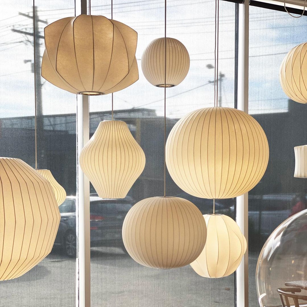 Bubble Silk Swing Arm Pendant Light – Adjustable Designer Ceiling Lamp
