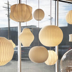 Bubble Silk Swing Arm Pendant Light – Adjustable Designer Ceiling Lamp