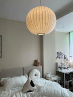 Bubble Silk Swing Arm Pendant Light – Adjustable Designer Ceiling Lamp