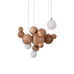 Bubble Wood Balls Chandelier – Modern Wooden LED Pendant Light