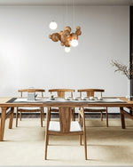 Bubble Wood Balls Chandelier – Modern Wooden LED Pendant Light