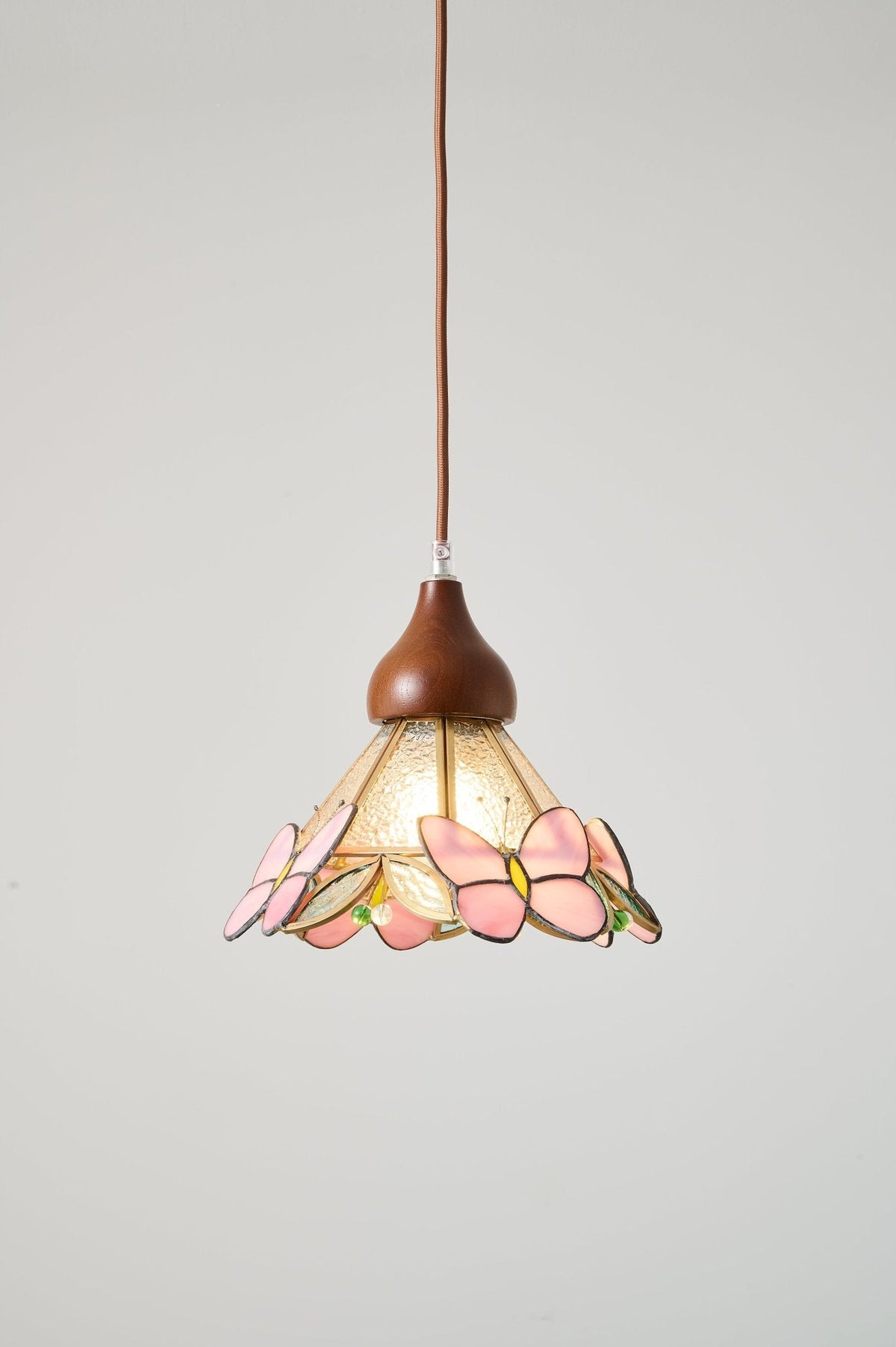 Butterfly Bloom Pendant Light — Artisan Stained Glass LED Chandelier for Dining & Living Spaces