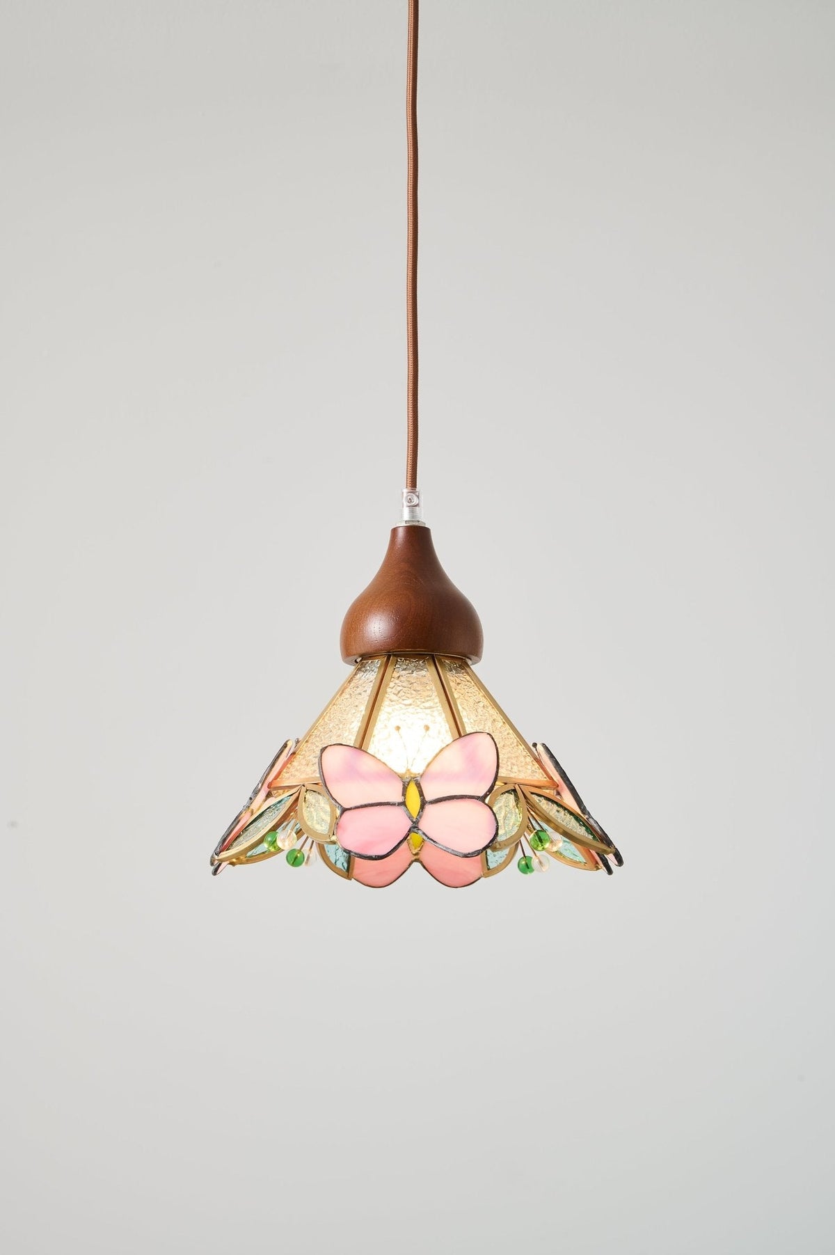 Butterfly Bloom Pendant Light — Artisan Stained Glass LED Chandelier for Dining & Living Spaces