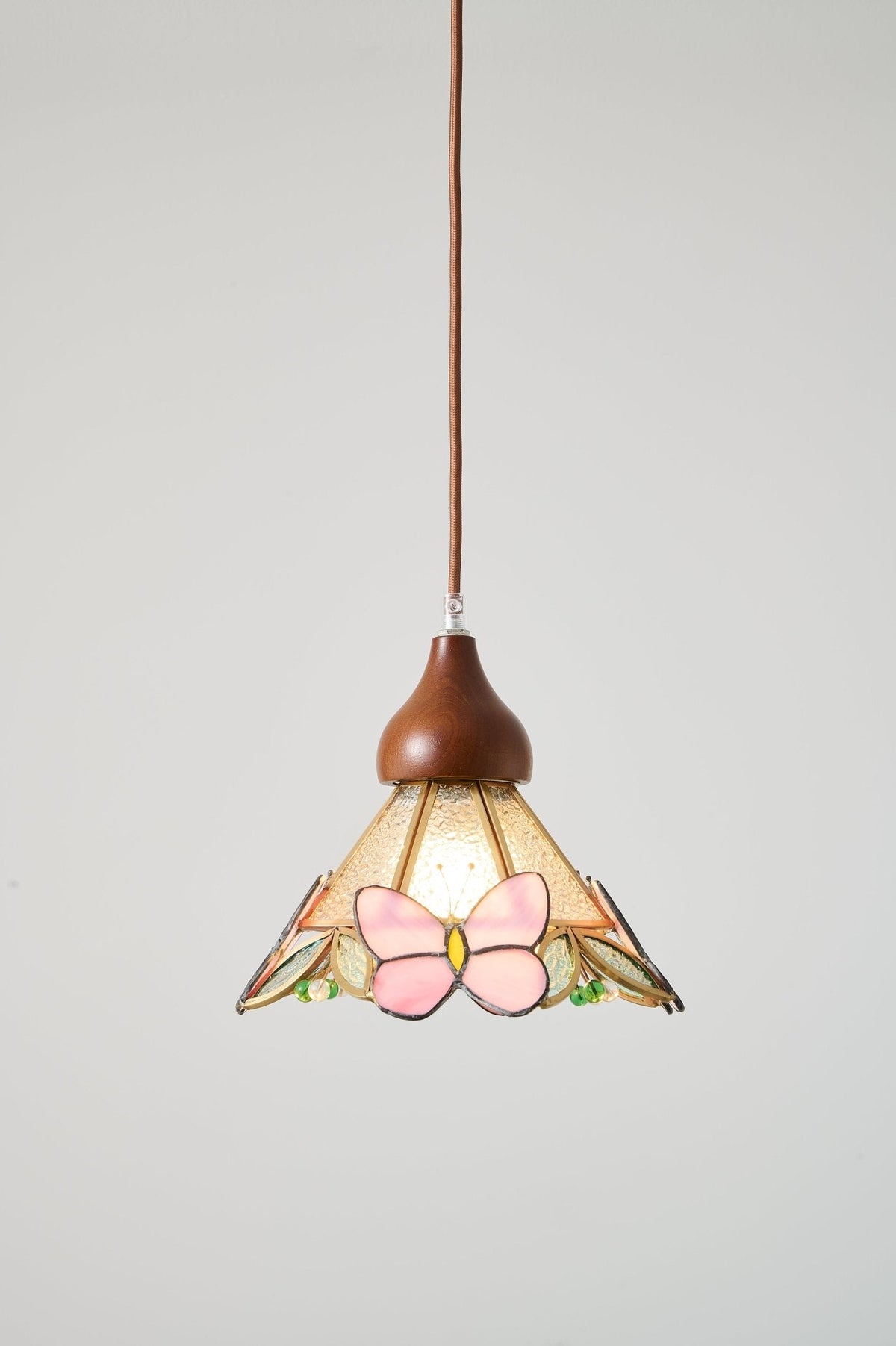 Butterfly Bloom Pendant Light — Artisan Stained Glass LED Chandelier for Dining & Living Spaces