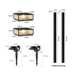 Architectural Outdoor Lighting Trio – Wall, Pillar & Solar Spotlight