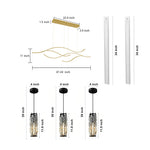 Modern Kitchen Lighting Bundle with Linear Chandelier, Crystal Pendants & Under Cabinet LED Light
