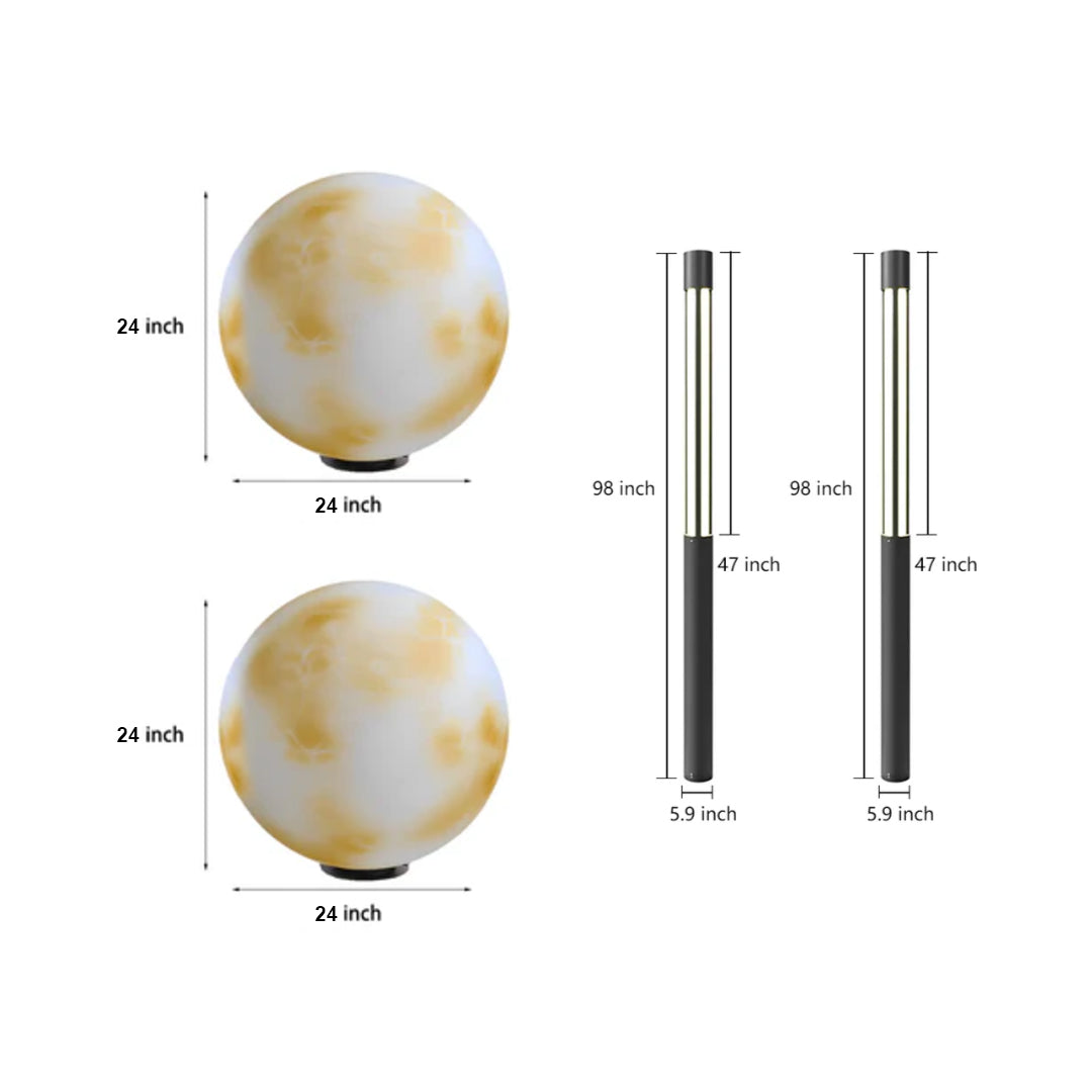 Modern Outdoor Pillar & Bollard Lighting Set for Pathways and Entryways