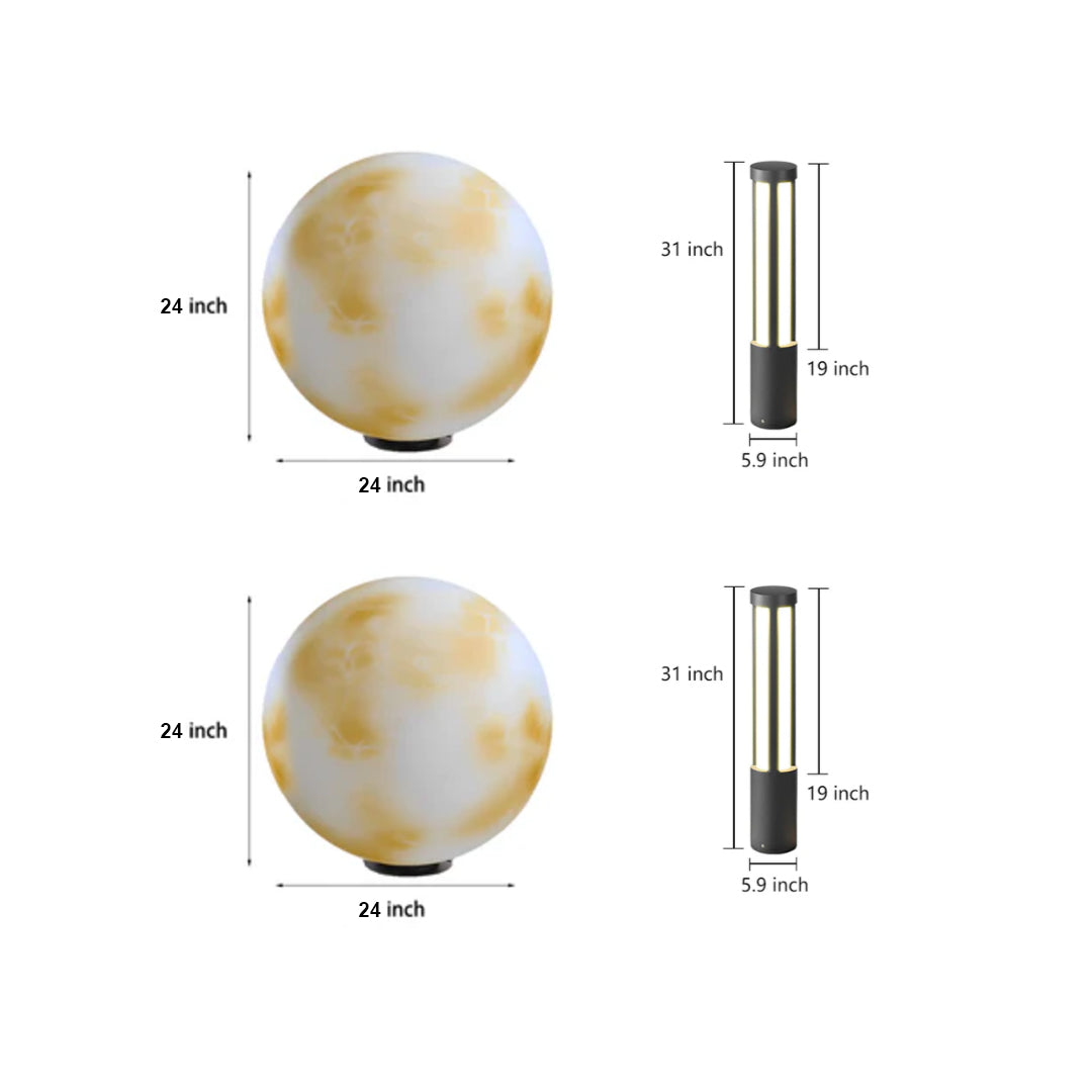 Modern Outdoor Pillar & Bollard Lighting Set for Pathways and Entryways
