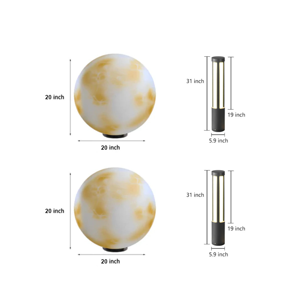 Modern Outdoor Pillar & Bollard Lighting Set for Pathways and Entryways