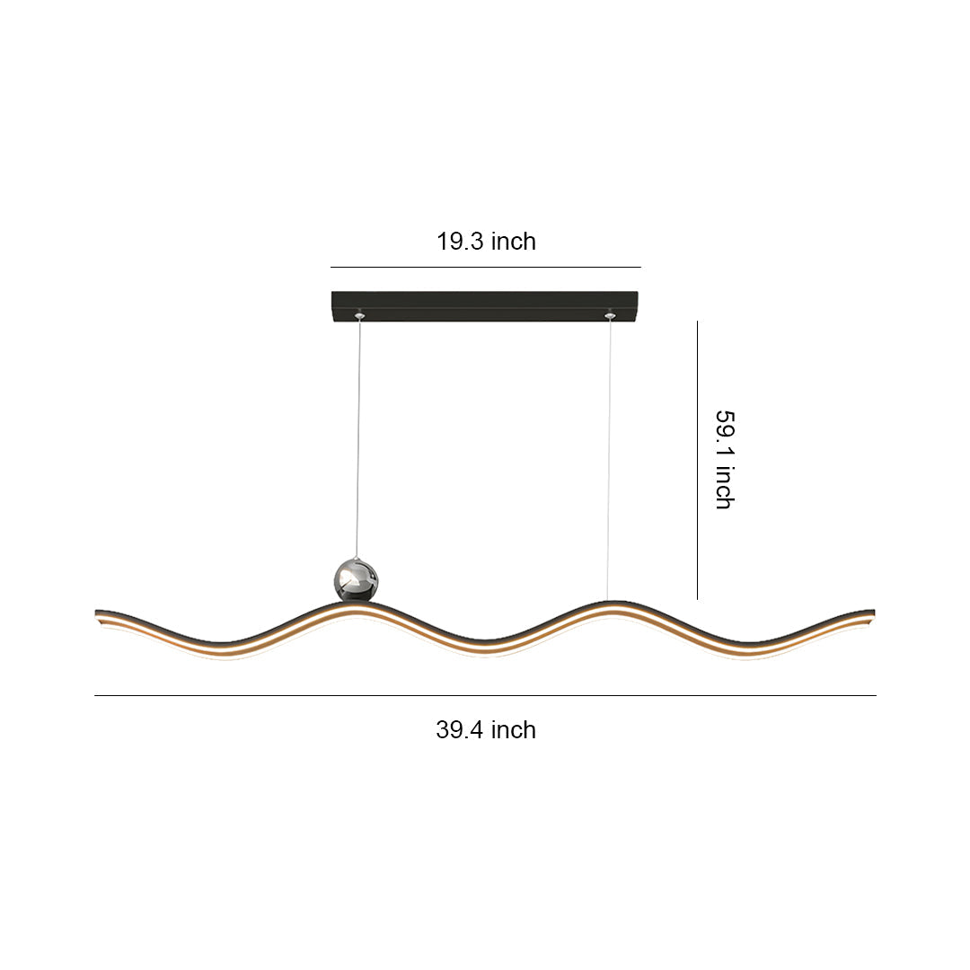 Wave Linear LED Pendant Light – Modern Aluminum Suspension Lamp