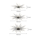 Lumière Flush Mount Ceiling Light in Glass and Iron, Modern Sputnik Design