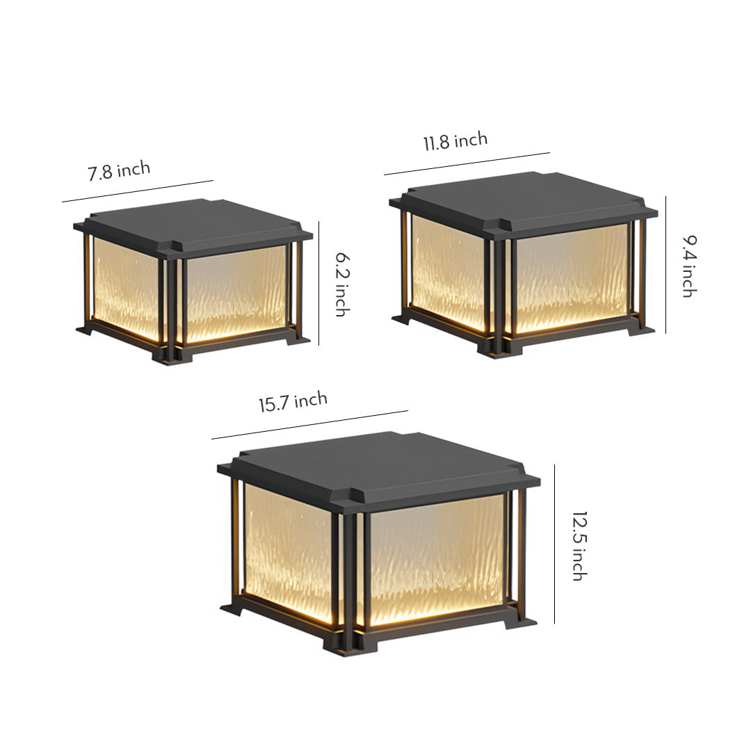 Modern Outdoor Pillar Light – Waterproof Black LED Gate Lamp