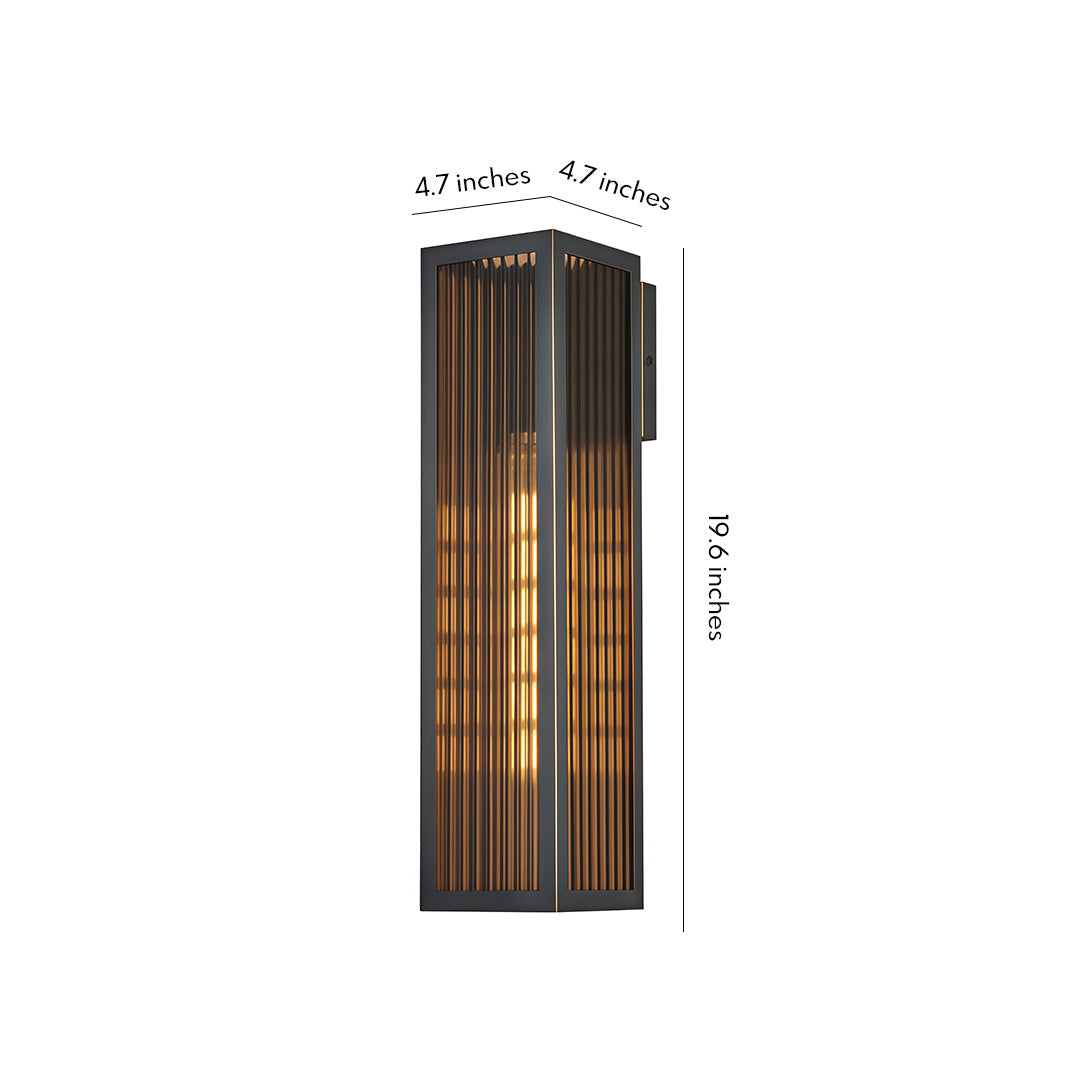 Modern Brass Outdoor Bollard Light with Clear Glass Shade