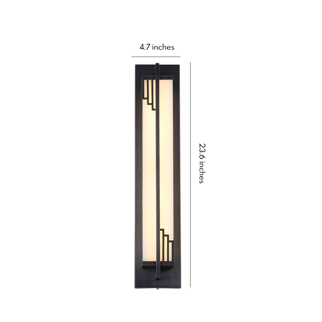 Full Copper Linear Wall Sconce with Natural Marble Shade