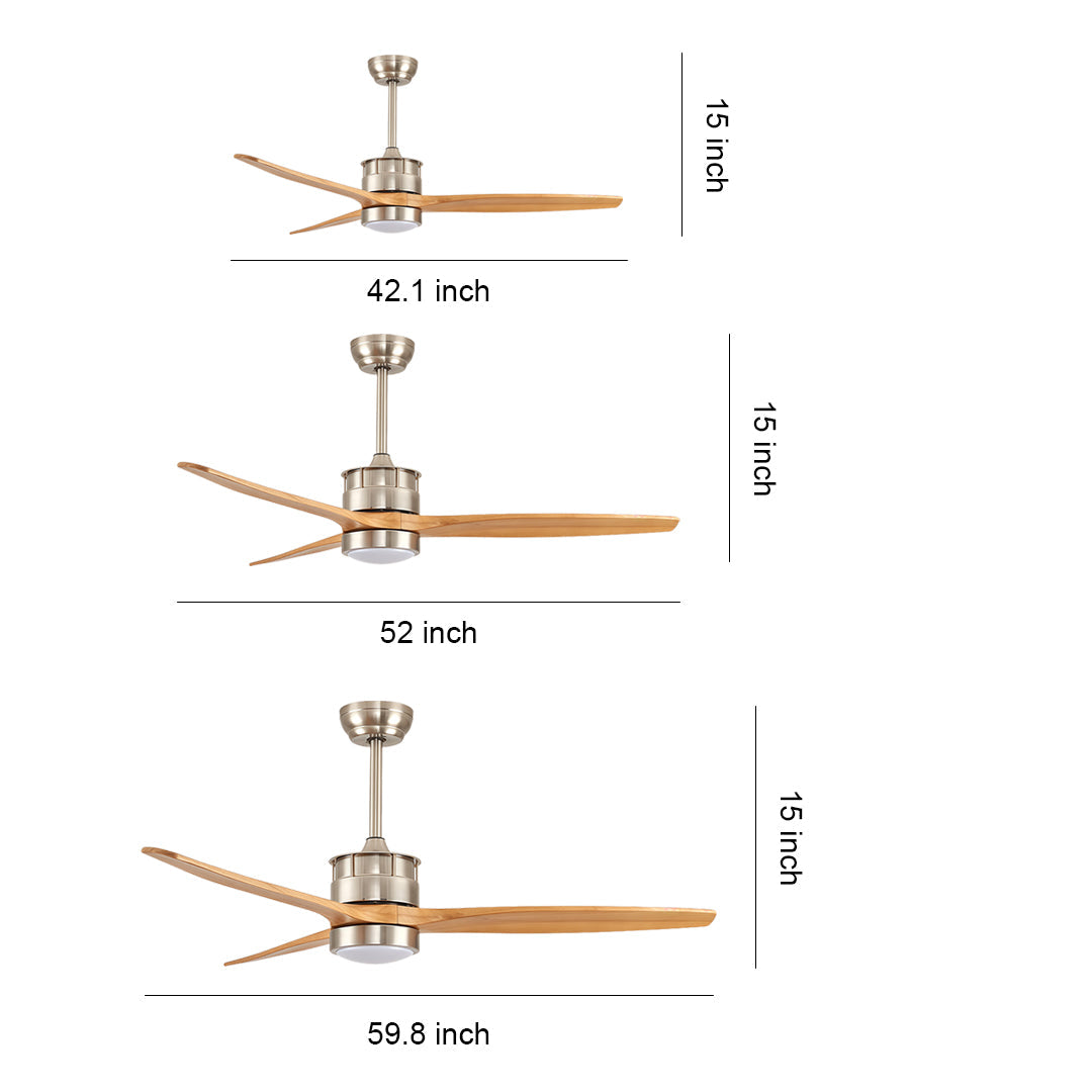 Aurelia LED Ceiling Fan with Light — Contemporary Wood-Blade Design