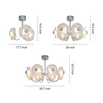 Aurora Acrylic LED Chandelier with Chrome Accents, Modern Multi-Head Pendant Light