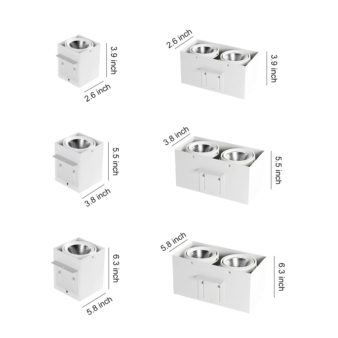 Modern Square Recessed Ceiling Lights with Adjustable Gimbal, 4-Pack LED Downlights