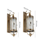 European Retro Outdoor Wall Sconce in Copper with Clear Glass Shade