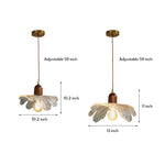 Lotus Brass and Glass Pendant Light, Japanese Retro Mini Pendant Lamp for Bedroom and Cafe