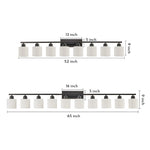 Modern Minimalist Vanity Light for Bathroom Mirror with Glass Shades