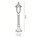 European Style Aluminum Garden Post Light with Clear Glass Shade